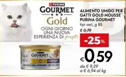 Bennet Alimento umido per gatti gold mousse PURINA GOURMET offerta