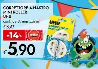 Bennet Correttore a nastro mini roller UHU offerta