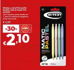 Bennet Penna a scatto matic pastel 906 o fluo 910 HI-TEXT offerta