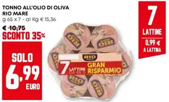 Pam Tonno all'olio di oliva RIO MARE offerta