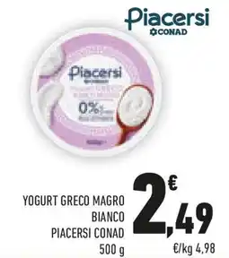 Conad Yogurt greco magro bianco PIACERSI CONAD offerta