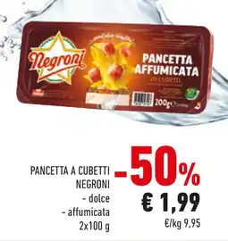 Conad Pancetta a cubetti NEGRONI offerta