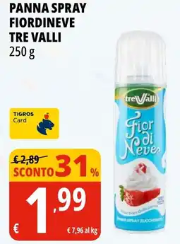 Tigros Panna spray fiordineve TRE VALLI offerta