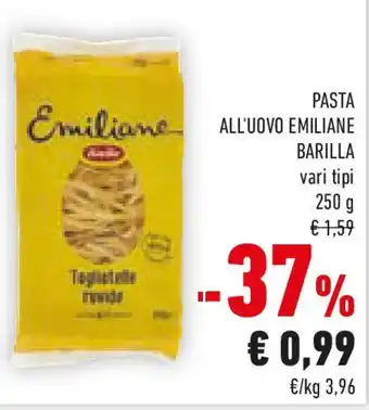 Conad Pasta all'uovo emiliane BARILLA vari tipi offerta