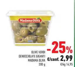 Conad Superstore Olive verdi denocciolate giganti MADAMA OLIVA offerta