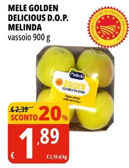 Tigros Mele golden delicious d.o.p. MELINDA vassoio offerta