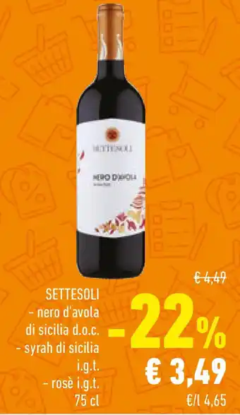 Conad SETTESOLI - nero d'avola offerta