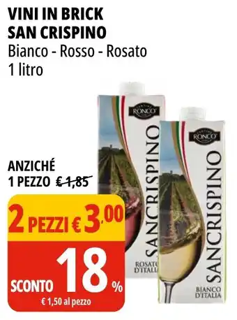 Tigros Vini in brick SAN CRISPINO offerta