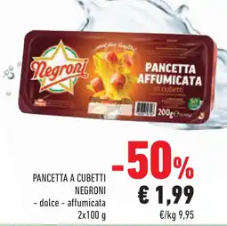 Conad Superstore Pancetta a cubetti NEGRONI offerta