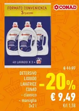 Conad Detersivo liquido lavatrice CONAD offerta