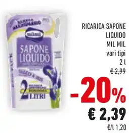 Conad Ricarica sapone liquido MIL MIL offerta