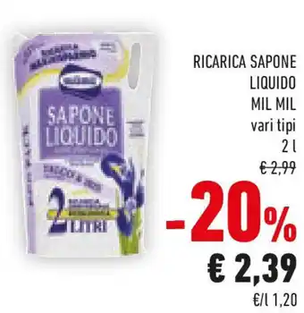 Conad Ricarica sapone liquido MIL MIL offerta