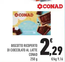 Conad Superstore Biscotto ricoperto di cioccolato al latte CONAD offerta