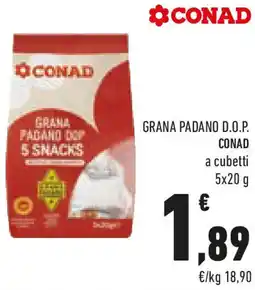 Conad Grana padano dop CONAD a cubetti offerta