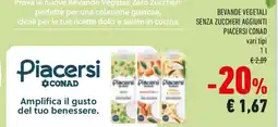 Conad Bevande vegetali senza zuccheri aggiunti piacersi CONAD offerta