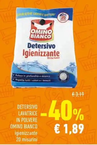 Conad Superstore Detersivo lavatrice in polvere OMINO BIANCO offerta