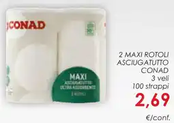 Conad 2 maxi rotoli asciugatutto CONAD offerta