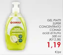 Conad Gel piatti super concentrato CONAD acidi di frutta offerta