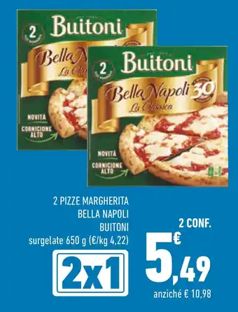 Conad 2 pizze margherita bella napoli BUITONI surgelate offerta