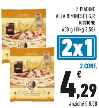 Conad 5 piadine alla riminese i.g.p. RICCIONE offerta