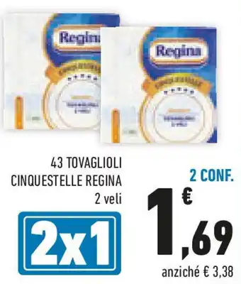 Conad 43 tovaglioli cinquestelle REGINA offerta