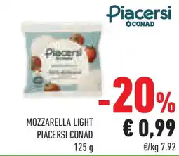 Conad Superstore Mozzarella light PIACERSI CONAD offerta