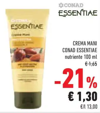 Conad Superstore CREMA MANI CONAD ESSENTIAE nutriente offerta