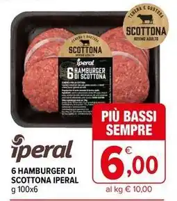 Iperal 6 hamburger di scottona IPERAL offerta