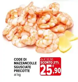 Iperal Code di mazzancolle sgusciate precotte offerta