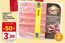 Iperal Prosciutto cotto alta qualità stella NEGRONI offerta