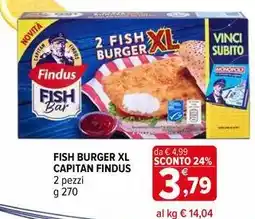 Iperal Fish burger xl capitan FINDUS offerta