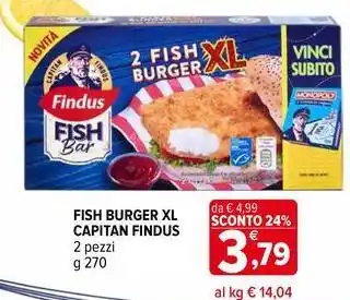 Iperal Fish burger xl capitan FINDUS offerta