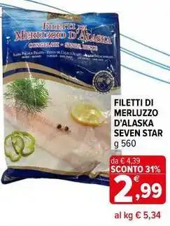 Iperal Filetti di merluzzo d'alaska seven STAR offerta