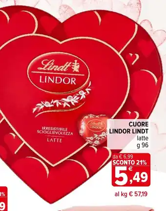 Iperal Cuore lindor LINDT offerta