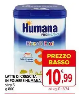 Iperal Latte di crescita in polvere HUMANA offerta