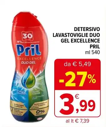 Iperal Detersivo lavastoviglie duo gel excellence PRIL offerta