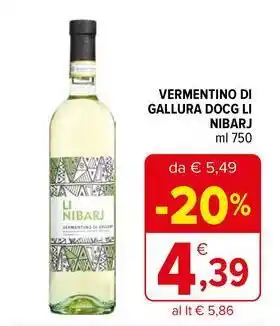 Iperal Vermentino di gallura docg LI NIBARJ offerta