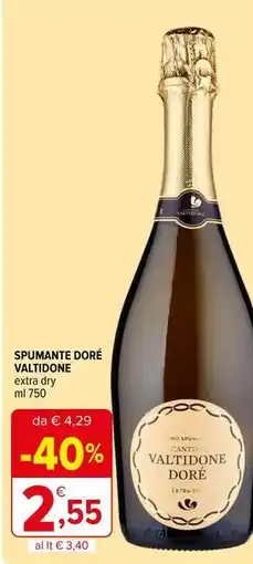 Iperal Spumante doré VALTIDONE extra dry offerta