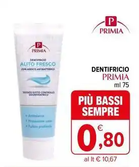 Iperal Dentifricio PRIMIA offerta