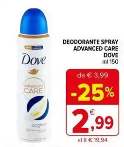 Iperal Deodorante spray advanced care DOVE offerta