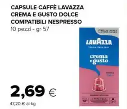 Tigre Capsule caffè lavazza crema e gusto dolce compatibili nespresso offerta