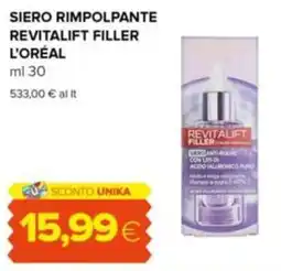 Tigre Siero rimpolpante revitalift filler l'oréal offerta