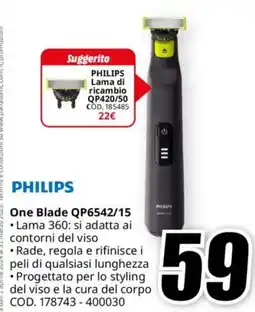 MediaWorld PHILIPS One Blade QP6542/15 offerta