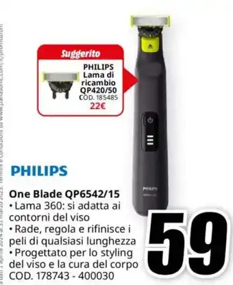 MediaWorld PHILIPS One Blade QP6542/15 offerta