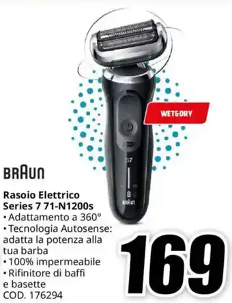 MediaWorld BRAUN Rasoio Elettrico Series 7 71-N1200s offerta