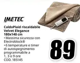 MediaWorld IMETEC CaldoPlaid riscaldabile Velvet Elegance offerta