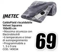 MediaWorld IMETEC Caldo Plaid riscaldabile Velvet Squares offerta