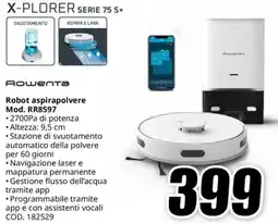 MediaWorld Rошепта Robot aspirapolvere Mod. RR8597 offerta