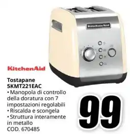 MediaWorld KitchenAid Tostapane 5KMT221EAC offerta