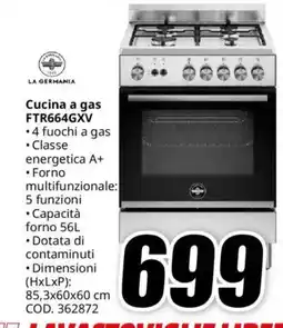 MediaWorld LA GERMANIA Cucina a gas FTR664GXV offerta